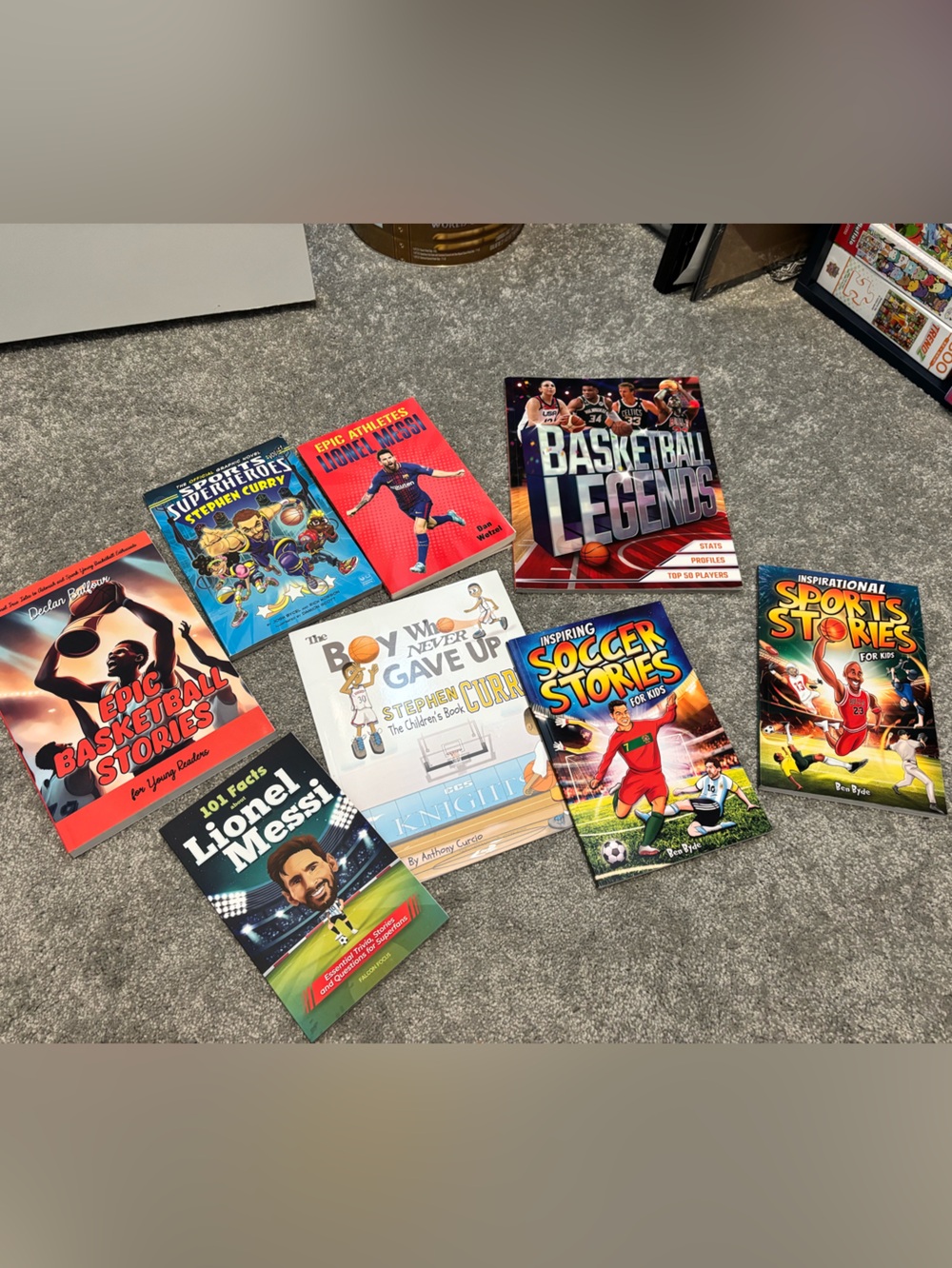 Assorted Soccer & basketball Story Books - Messi, Steph Curry